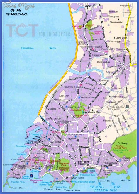 Qingdao Map Tourist Attractions - ToursMaps.com