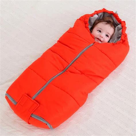 Winter Baby Sleeping Bag For Stroller Infant sleeping Sack toddler Newborn Sleepsacks Soild Warm ...