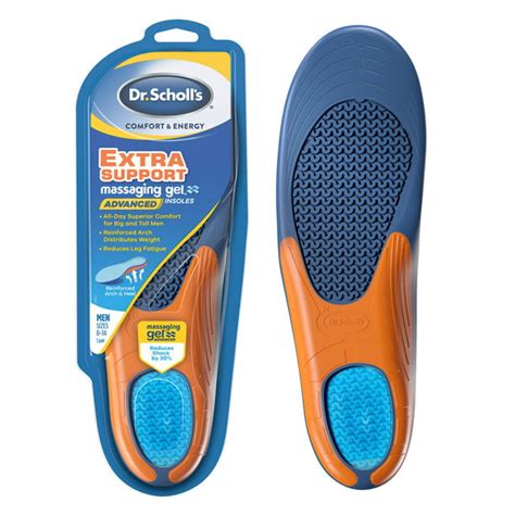 Dr. Scholl's EXTRA SUPPORT Massaging Gel Advanced Insoles, 1 Pair (Men's 8-14) - Walmart.com ...