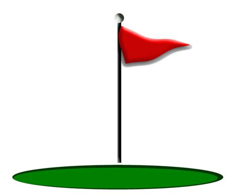 Golf Flag Clip Art - Red Flag on Green Golf Course