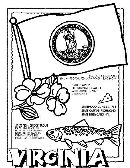 Virginia coloring page | Flag coloring pages, State symbols, Virginia history