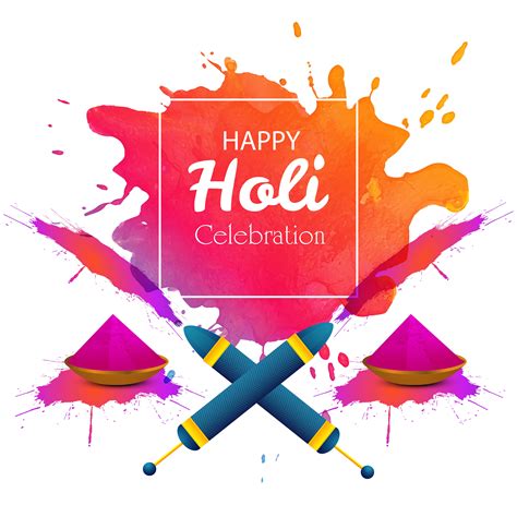 Happy holi card with colorful splashes and elements 701622 Vector Art at Vecteezy