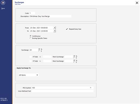 Surcharge Examples