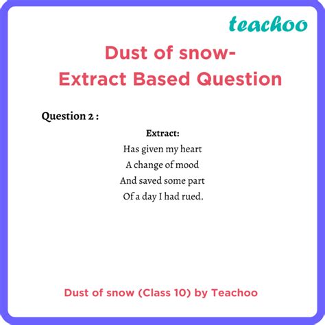 [Poem] Dust of snow - First Flight Class 10 Extra Question (Teachoo)