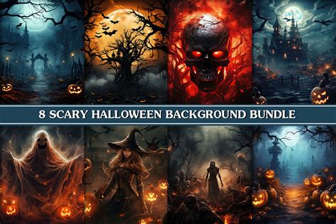 Scary Halloween Background Bundle Graphic by Cat Lady · Creative Fabrica