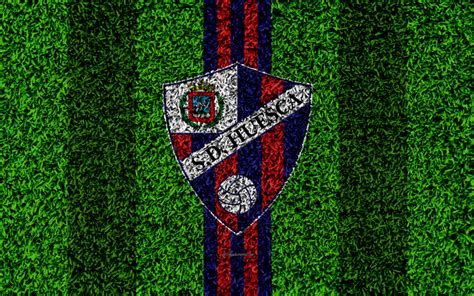 Download wallpapers SD Huesca, logo, 4k, football lawn, Spanish ...