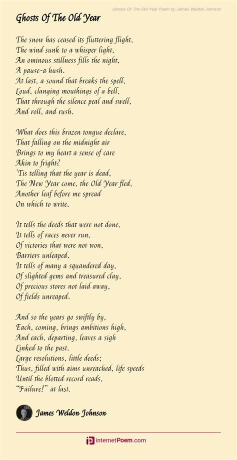 Ghosts Of The Old Year Poem by James Weldon Johnson