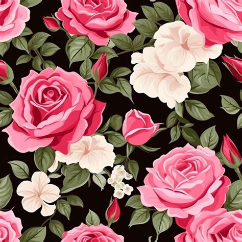 Premium AI Image | Whimsical seamless floral wallpaper