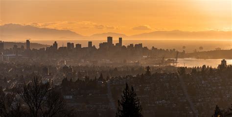 Golden hour view off burnaby mountain. : r/vancouver