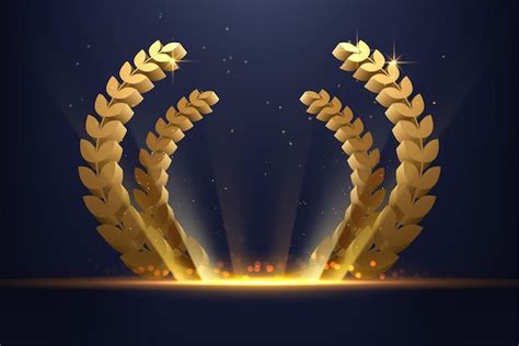 Free Vector | Laurel wreaths symbol of victory, glory and success