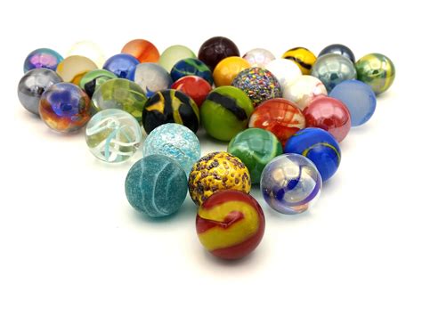 Mega Marbles Glass Shooters, Set of 50 Assorted Colored Bulk - 1" Shooter Marble for Games, Vase ...