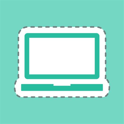 Sticker Laptop - Line Cut,Simple illustration,Editable stroke 4606727 ...