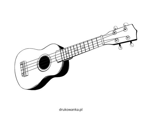 Ukulele instrument coloring book to print and online