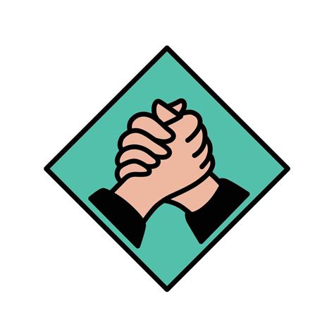 Logo handshake. Vector. Flat outline style. Illustration of solidarity and friendship. The ...