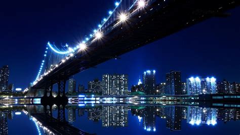 Late Night City Bridge View HD wallpaper | travel and world | Wallpaper Better