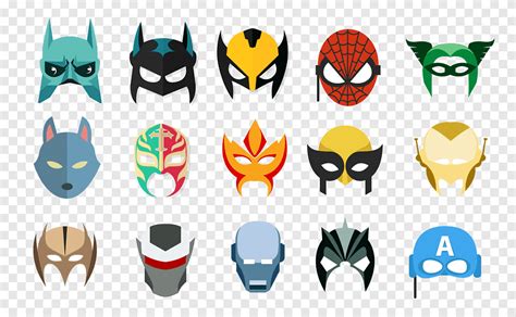 Super Hero mask illustration, Batman Spider-Man Iron Man Mask, European and American film hero ...