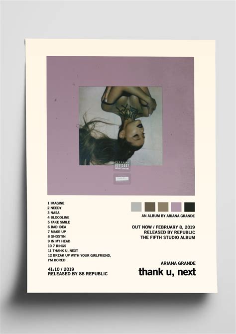 Ariana Grande 'thank u, next' Album Tracklist Poster – The Indie Planet