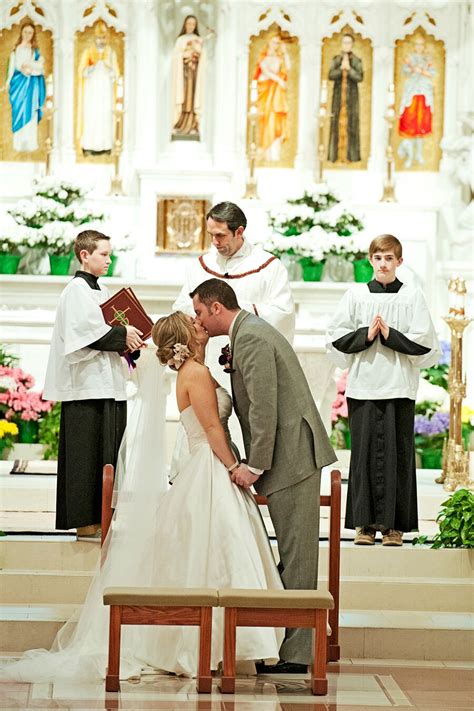 First Kiss at Bright Church Ceremony