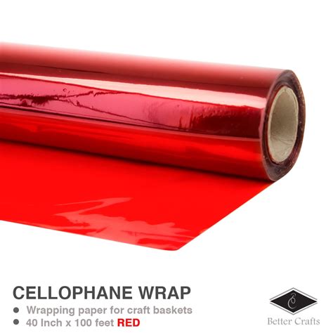 Cellophane Wrap 40"Inch x 100'Ft Mylar Sheet Cellophane Roll Great ...