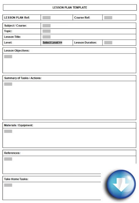 Free downloadable lesson plan format using Microsoft Word templates