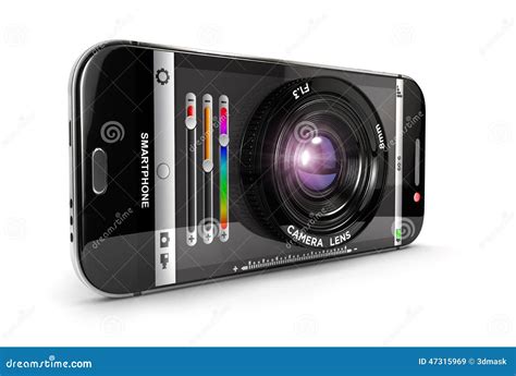 3d smartphone camera stock illustration. Illustration of digital - 47315969