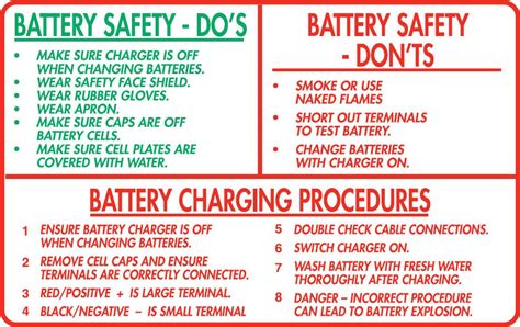 Battery Charging Signs - in 2020 | Battery safety, Signs, Rubber gloves