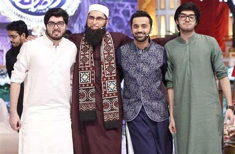 Junaid Jamshed With His Son & Waseem Badami - Pakistan Images & Photos