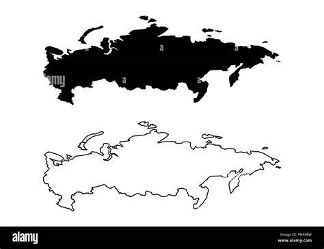 Russia Map Outline High Resolution Stock Photography and Images - Alamy