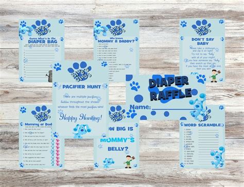 Blue's Clues Baby Shower Games Boy Baby Shower ALL 8 - Etsy