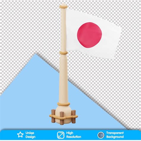 Premium PSD | 3d country flag japan flag