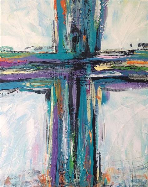 Christian Art Painting Cross vivid colors | Cross paintings, Cross art painting, Cross canvas ...