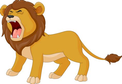 Cartoon the lion is roaring 12851825 Vector Art at Vecteezy