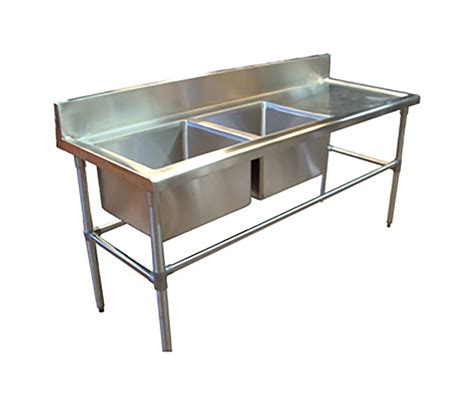 Double Bowl Stainless Steel Commercial Sink – Right Bench, 1700 x 700 x ...