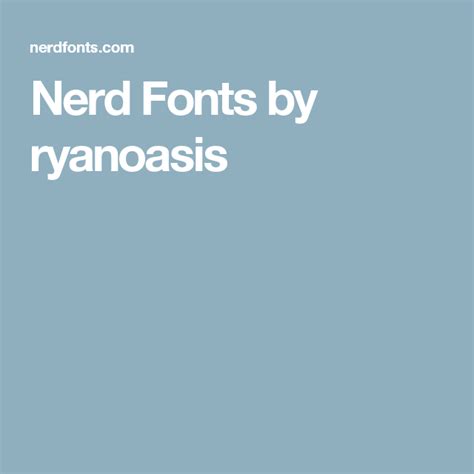 Nerd Fonts by ryanoasis | Glyph icon, Icon collection, Fonts