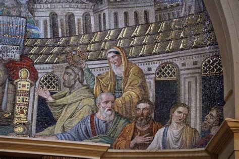 Mosaico di cristo in trono tra gli apostoli e le ss. prudenziana e prassede, 410 dc ca. 06 ...