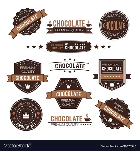 Set of chocolate design logo and icons Royalty Free Vector