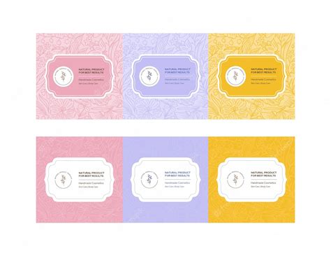 Premium Vector | Vector pattern label set for cosmetics template design