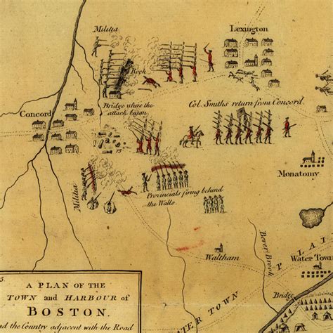 Battle of Lexington & Concord Map, Siege of Boston, 1775 | Battlemaps.us