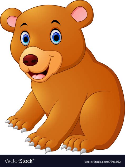 Cute brown bear cartoon Royalty Free Vector Image