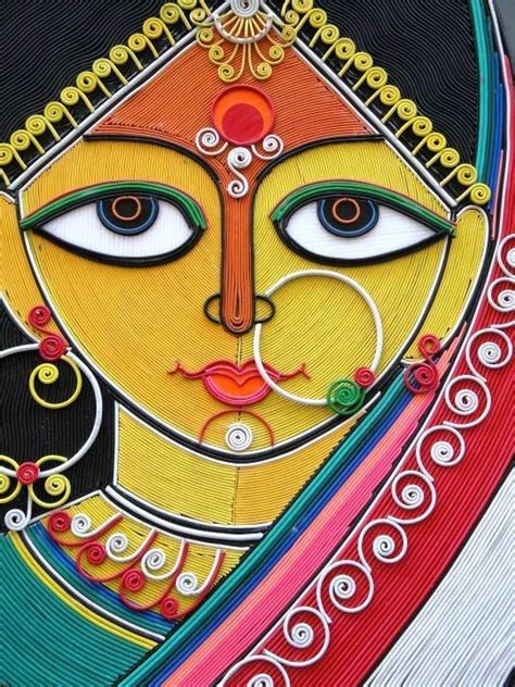 Durga Painting, Folk Art Painting, Canvas Painting, Canvas Art, Madhubani Art, Madhubani ...