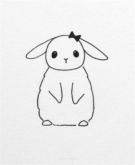 20 Cute Easy Bunny Rabbit Drawing Ideas | Dibujos sencillos, Dibujos ...