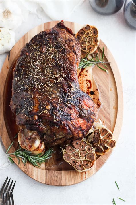 Roasted Rosemary Garlic Leg of Lamb - The Wooden Skillet