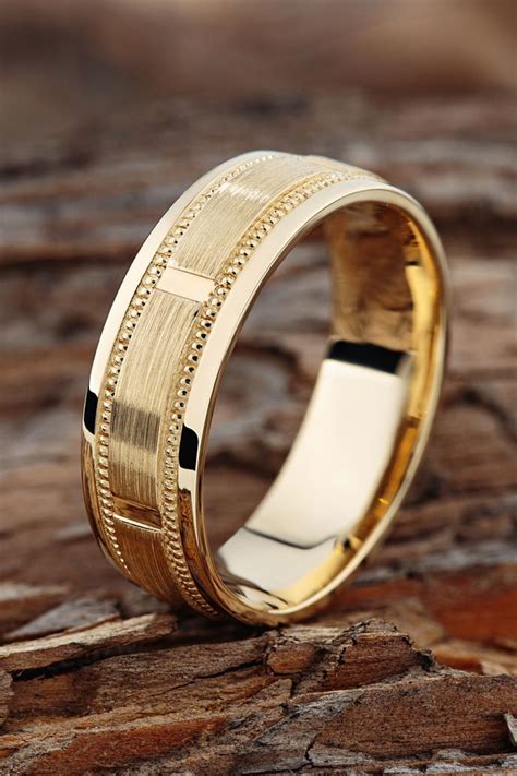 Gold Wedding Band for Men. Wide Wedding Ring. Heavy Wedding - Etsy | Mens gold wedding band ...