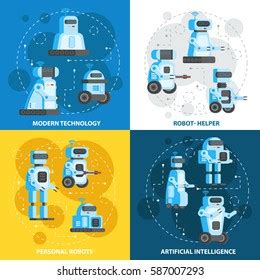 Artificial Intelligence Robots Aides Home Care Stock Vector (Royalty ...