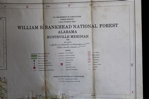 1985 Bankhead National Forest Map Alabama Huntsville Meridian Rare ...