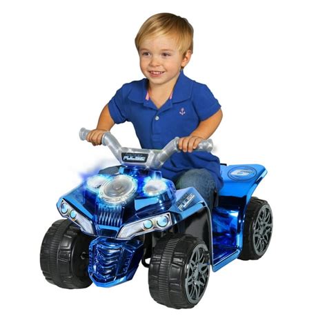 6 Volt Boys Pulse Quad Electric Ride-On Toy with Pulsating Speakers and ...