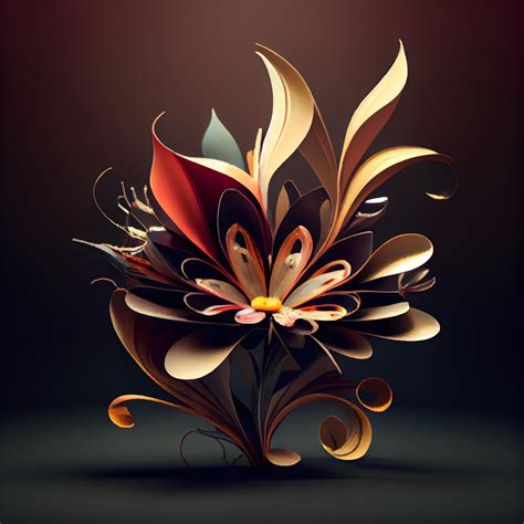 abstract fractal flower on a dark background, digital artwork for creative graphic design, Ai ...