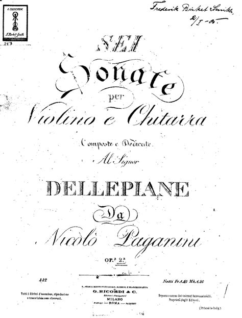 6 Sonatas, Op.2 (Paganini, Niccolò) - IMSLP: Free Sheet Music PDF Download