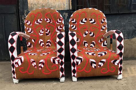 African Furniture - Yoruba Beaded Armchairs | African furniture, African home decor, African decor