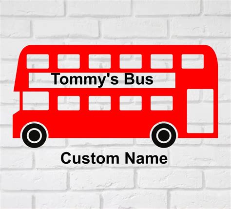 London Bus Wall Decals Fashion Personalized Name Wall Stickers For Kids Rooms Vinyl Custom Name ...